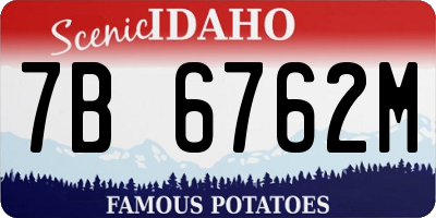 ID license plate 7B6762M