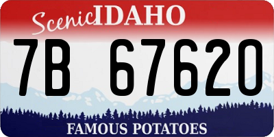 ID license plate 7B6762O