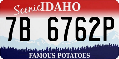 ID license plate 7B6762P