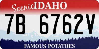 ID license plate 7B6762V