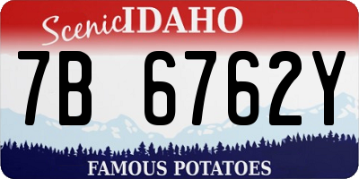 ID license plate 7B6762Y