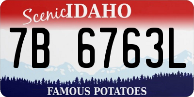 ID license plate 7B6763L