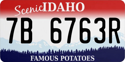 ID license plate 7B6763R
