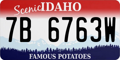 ID license plate 7B6763W