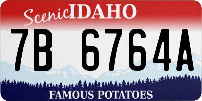 ID license plate 7B6764A