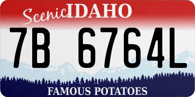 ID license plate 7B6764L
