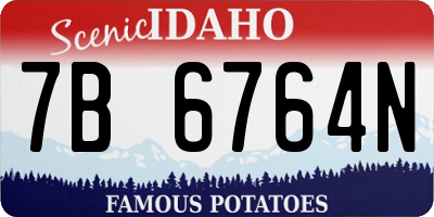 ID license plate 7B6764N