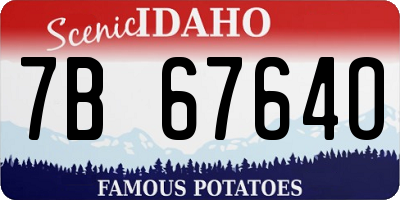 ID license plate 7B6764O