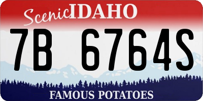 ID license plate 7B6764S