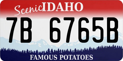 ID license plate 7B6765B