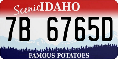 ID license plate 7B6765D