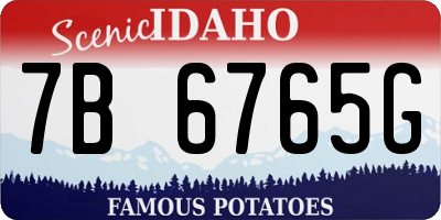 ID license plate 7B6765G
