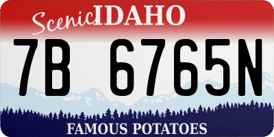 ID license plate 7B6765N