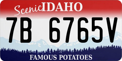 ID license plate 7B6765V