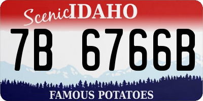 ID license plate 7B6766B