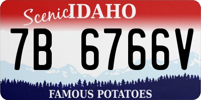 ID license plate 7B6766V