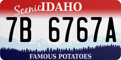 ID license plate 7B6767A