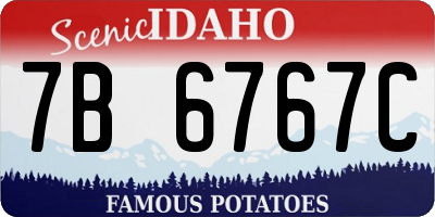 ID license plate 7B6767C