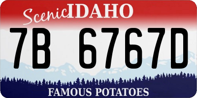 ID license plate 7B6767D