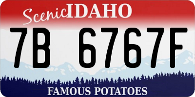ID license plate 7B6767F