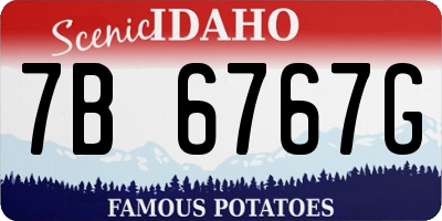 ID license plate 7B6767G