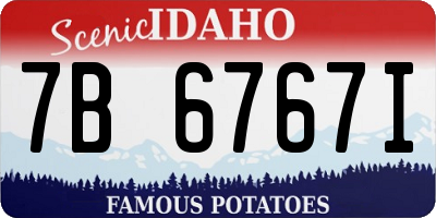 ID license plate 7B6767I