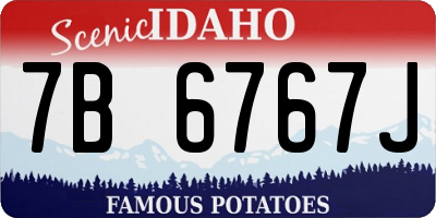 ID license plate 7B6767J