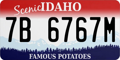 ID license plate 7B6767M