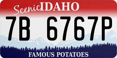 ID license plate 7B6767P