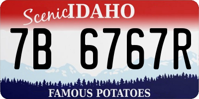 ID license plate 7B6767R