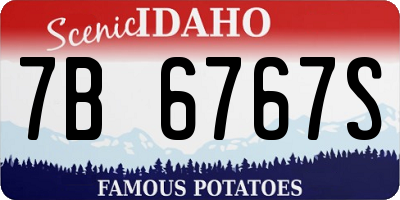 ID license plate 7B6767S