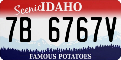 ID license plate 7B6767V