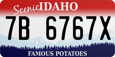 ID license plate 7B6767X
