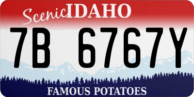ID license plate 7B6767Y