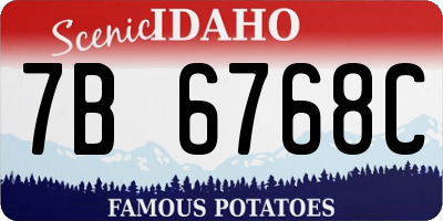 ID license plate 7B6768C
