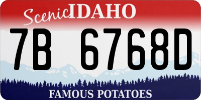 ID license plate 7B6768D