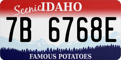 ID license plate 7B6768E