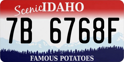 ID license plate 7B6768F
