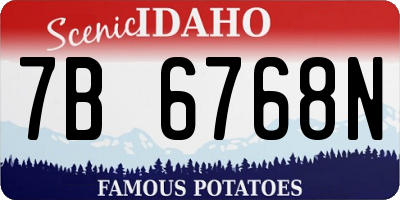 ID license plate 7B6768N