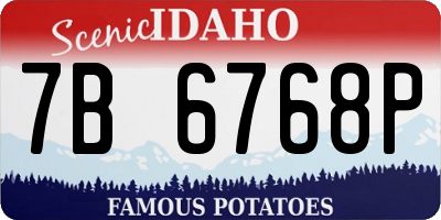 ID license plate 7B6768P