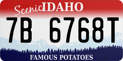 ID license plate 7B6768T