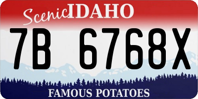 ID license plate 7B6768X