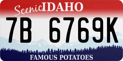 ID license plate 7B6769K