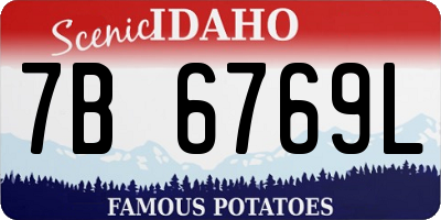 ID license plate 7B6769L