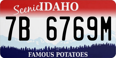 ID license plate 7B6769M