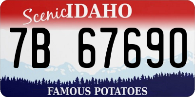 ID license plate 7B6769O