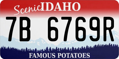 ID license plate 7B6769R