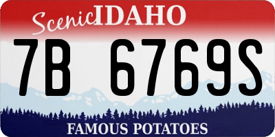 ID license plate 7B6769S