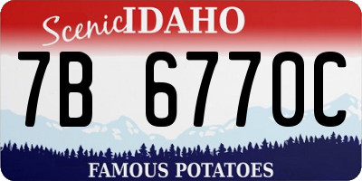 ID license plate 7B6770C