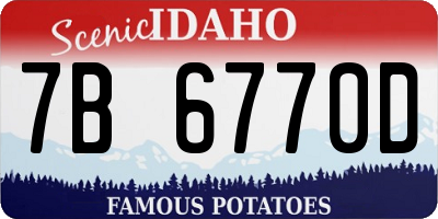 ID license plate 7B6770D